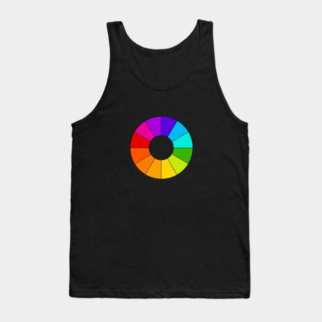 Simple Color Wheel Rainbow Tank Top by novabee